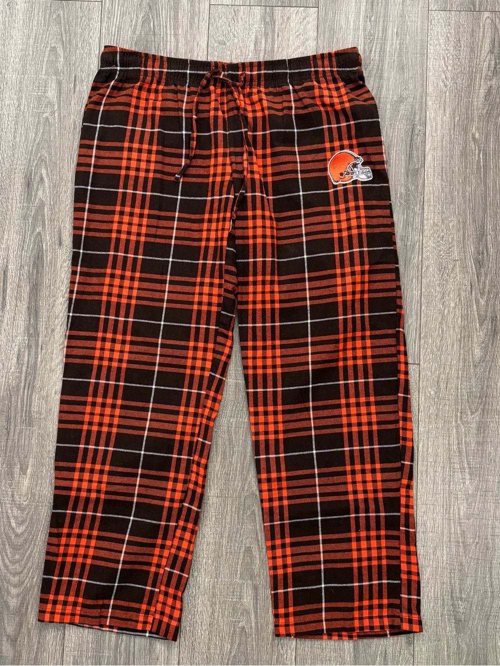 NFL Cleveland Browns Orange & Brown Plaid Kids Pajama Pants 0537